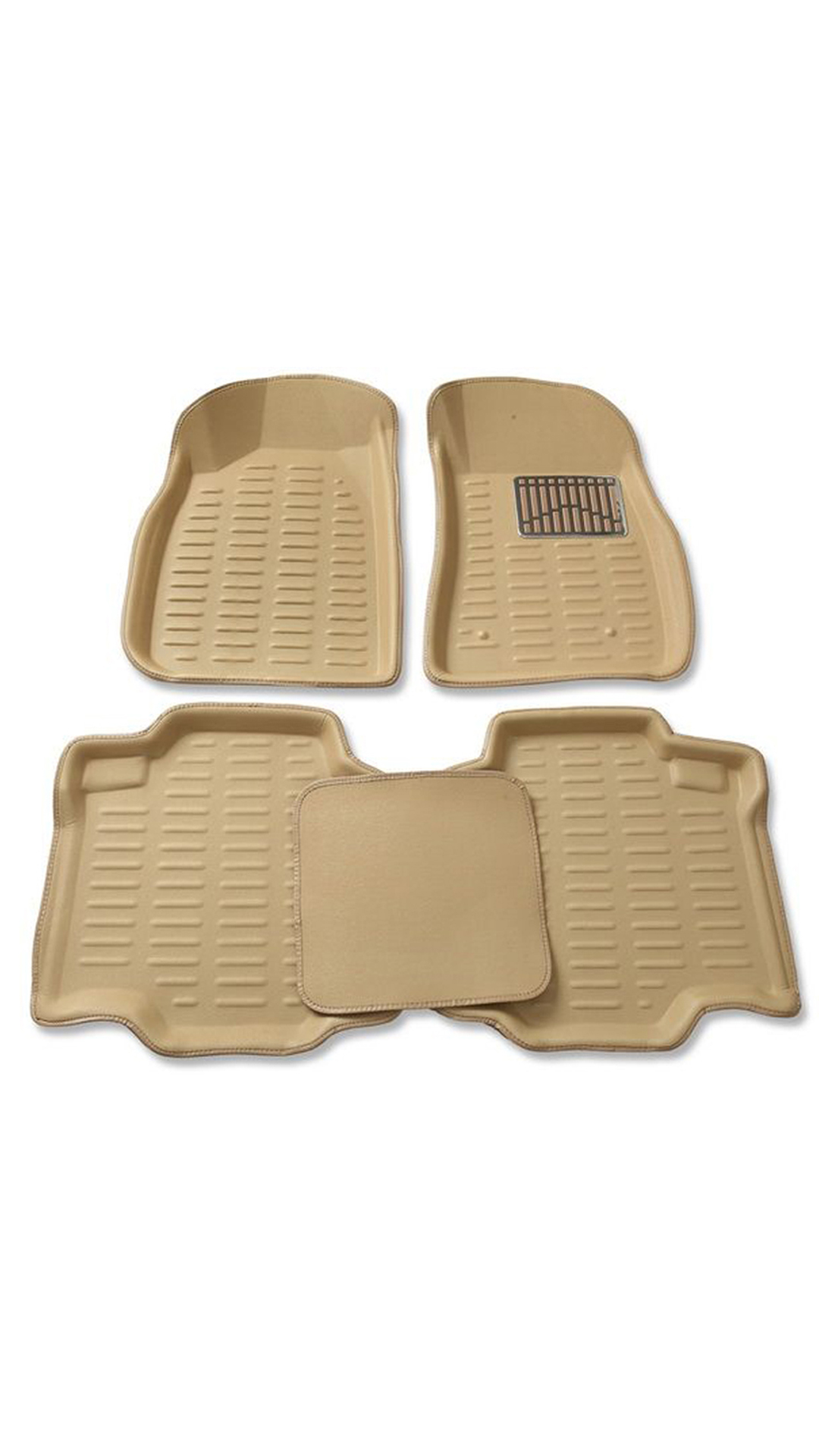 Autokart 3D Mat / Floor Mat / Foot Mats / Car Mat Beige Colour For