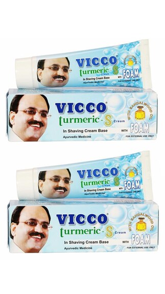 Vicco Turmeric Combo Of 2 Sandalwood Base Shaving Foam ( 70 gm )@ 45 /- ( Loot Deal )