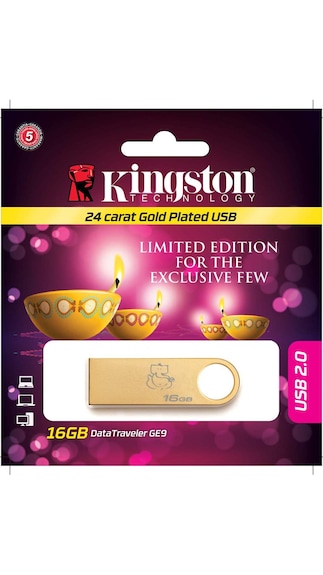 Diwali Special : Edition 16Gb Kingston Pen Drive (Gold Plated, Ganesh Ji Printed) — Paytm — Rs. 590.0 — Computers, laptops & Accessories