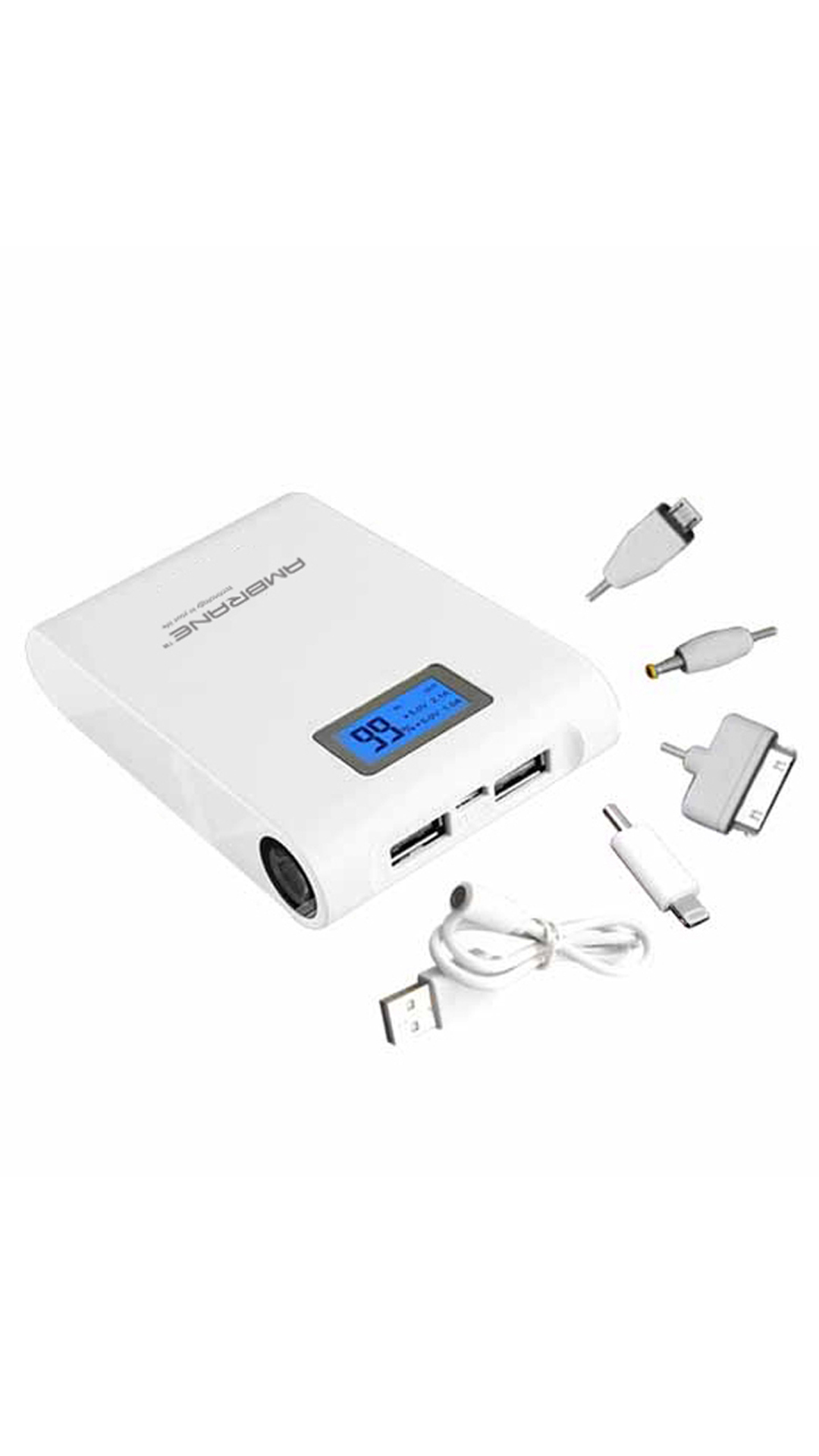 Ambrane P-1000 Portable Charger (White) 