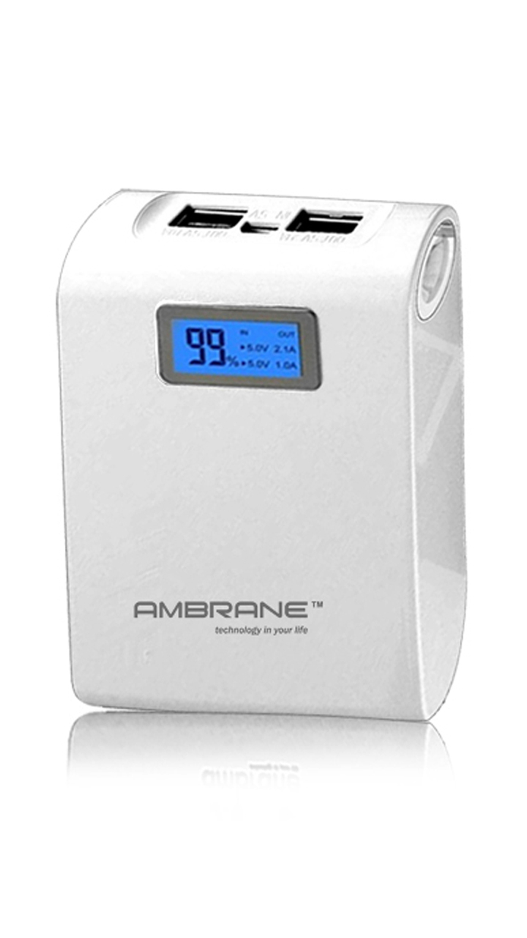 Ambrane P-1000 Portable Charger (White) 