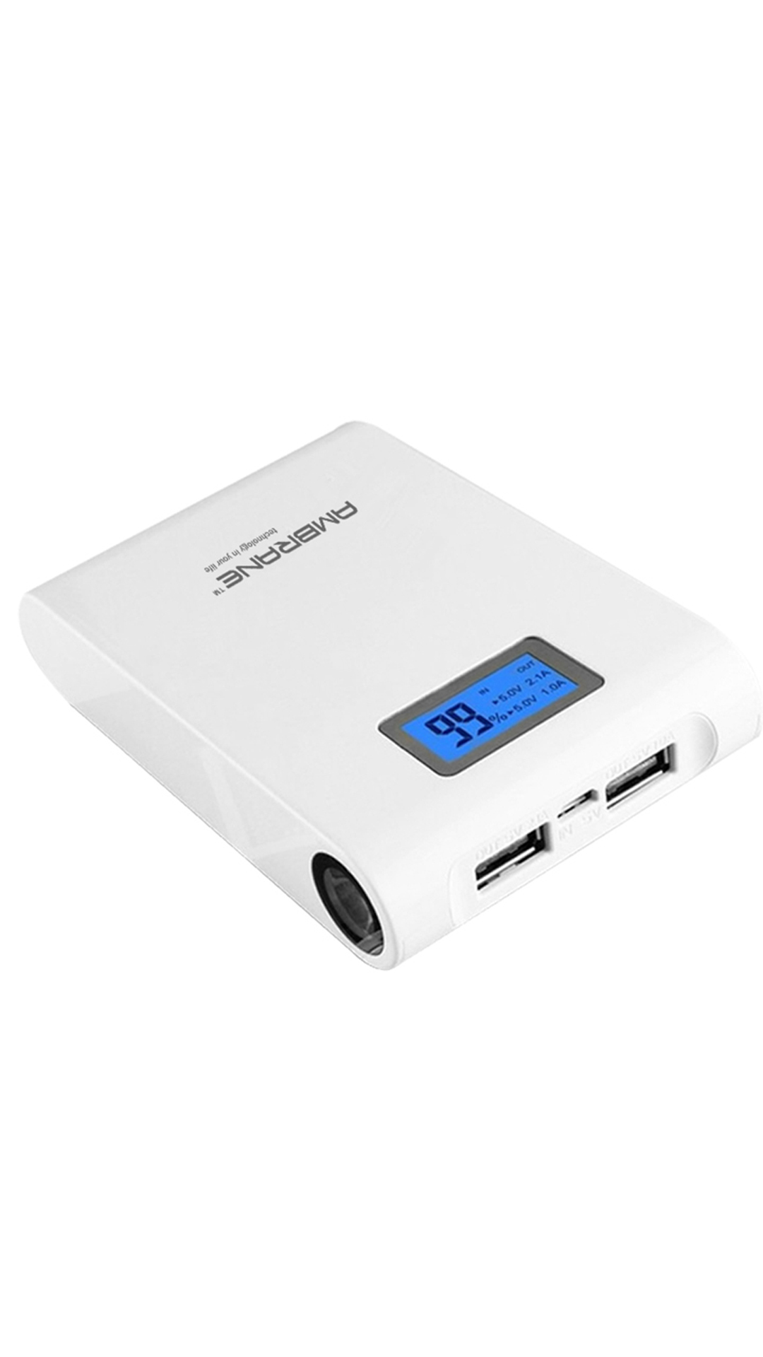 Ambrane P-1000 Portable Charger (White) 