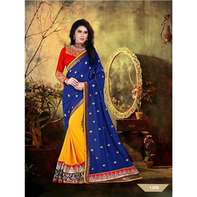 Dharma Products Designer Embroidered Party Wear Georgette Saree available at Paytm for Rs.1399