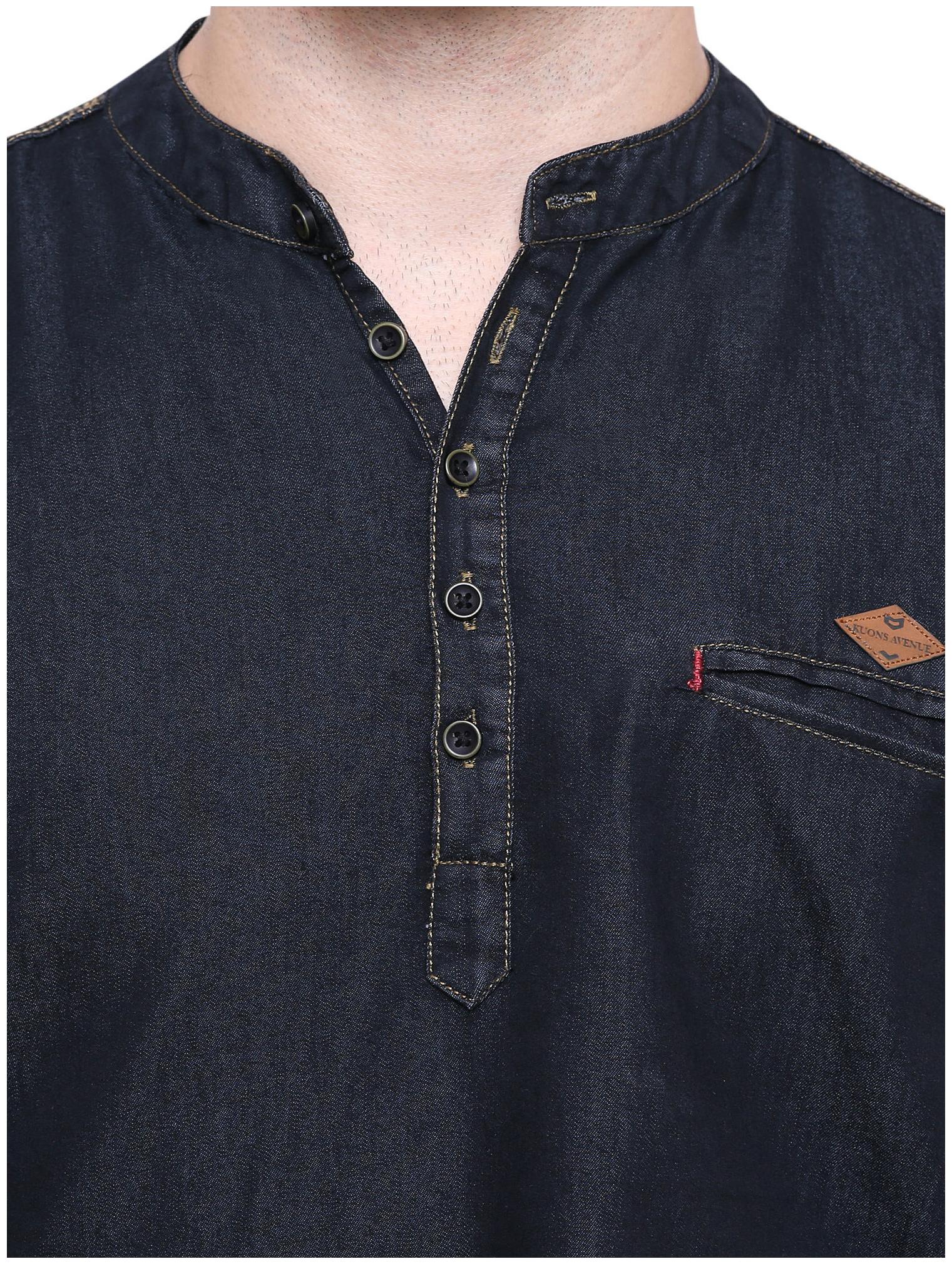 Kuons Avenue Black Denim Short Kurta For Men D3p Ebay Kuons Avenue Black Denim Short Kurta For Men D3p Ebay