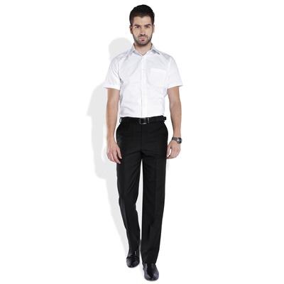 Park Avenue Black Polyster Blend Men Trouser