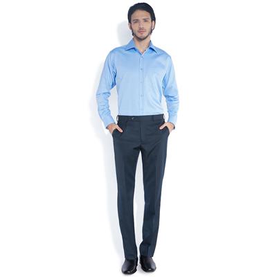 Raymond Medium Blue Cotton Men Shirts