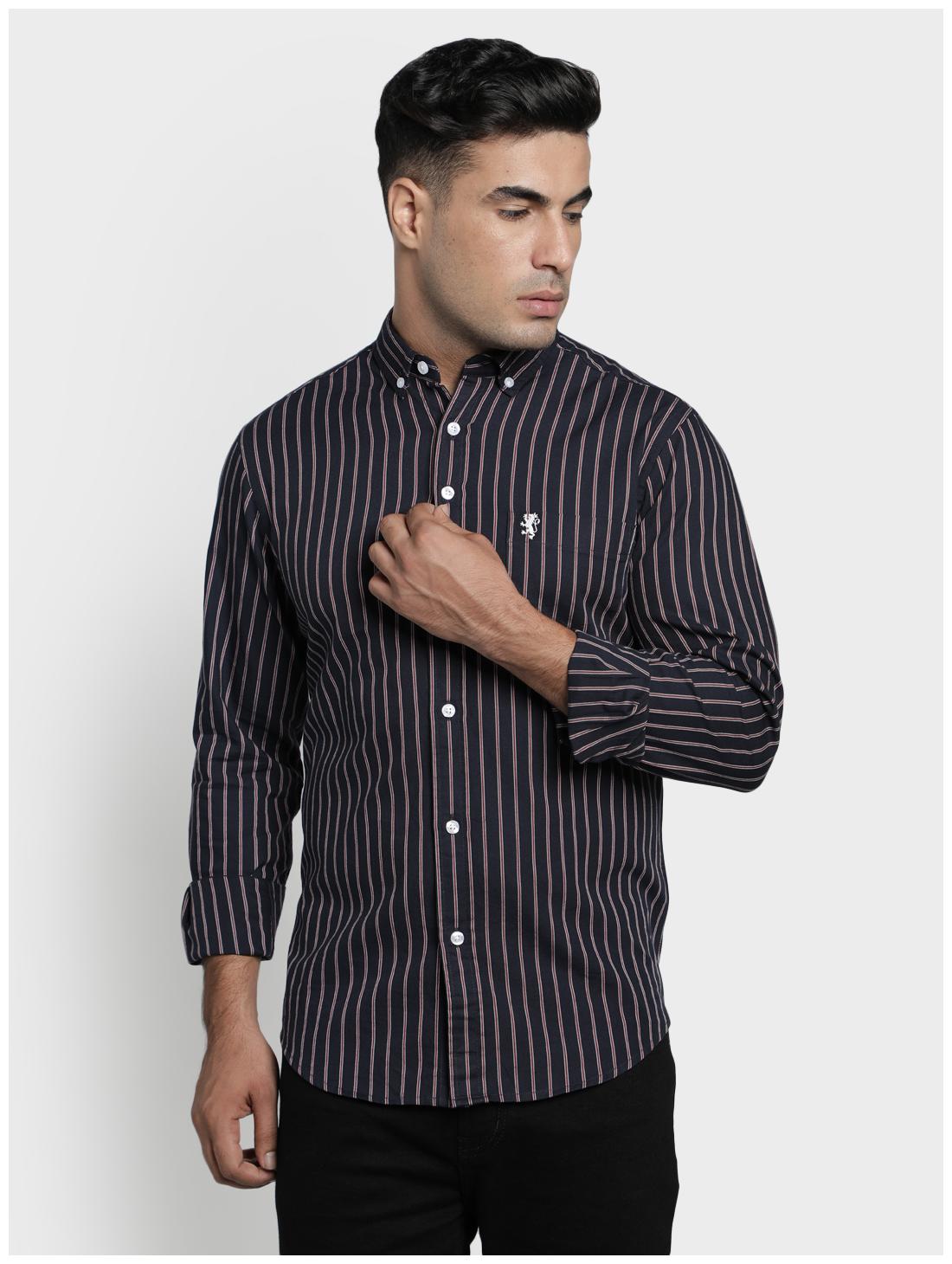 Red Tape Men Navy Blue Vertical Stripes 