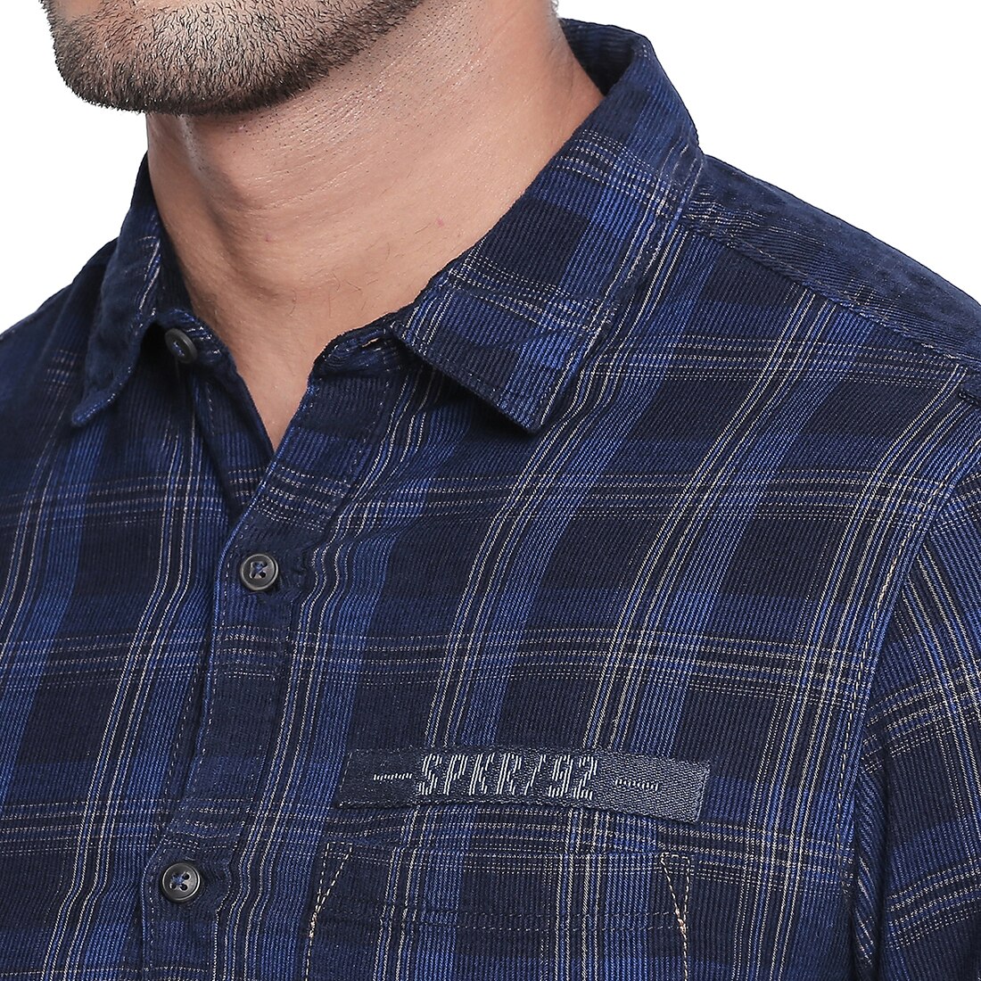 spykar navy blue shirt