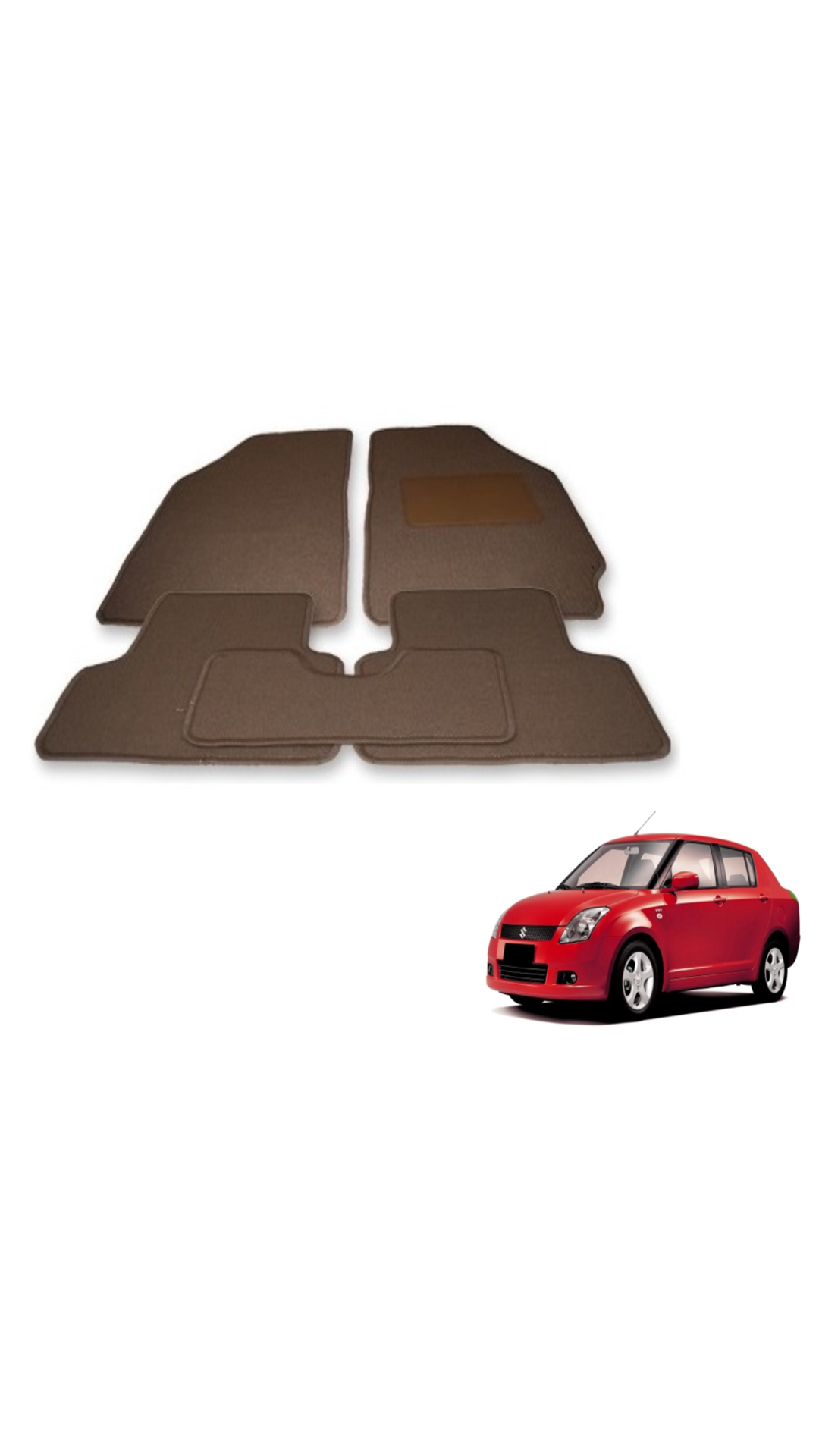 Auto Hub Soft Beige Car Floor Mats For Maruti Suzuki Swift Dzire