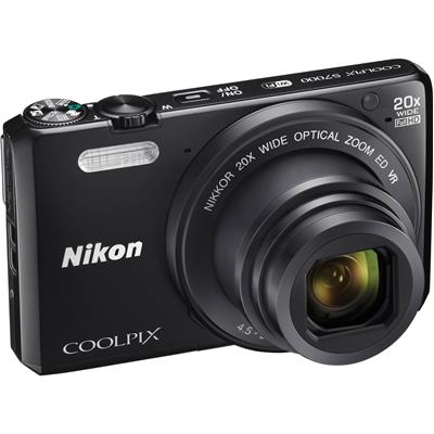 Nikon Coolpix S7000 16 MP Advanced Point & Shoot Camera (Black) + HDMI Cable + Carry Case + 8GB SD Card