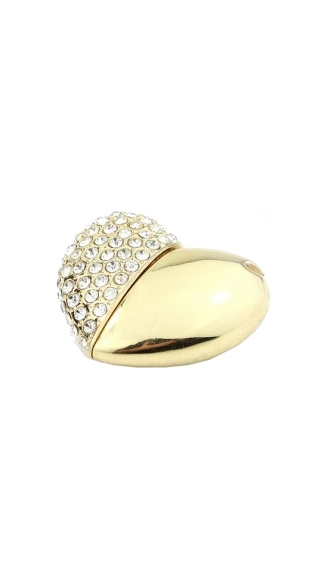 Microware Golden Metal Heart Shape 16 GB Pen Drive