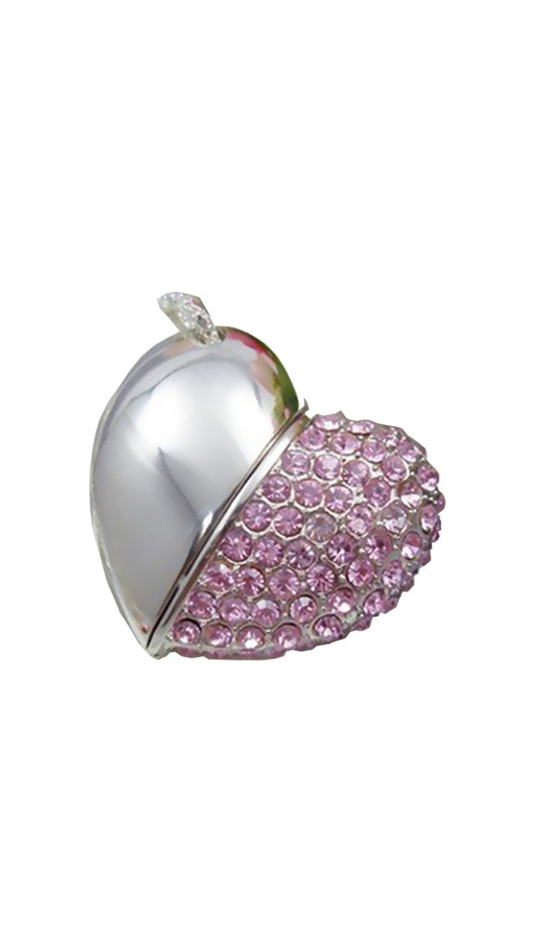 Microware Pink Metal Heart Shape 16 GB Pen Drive