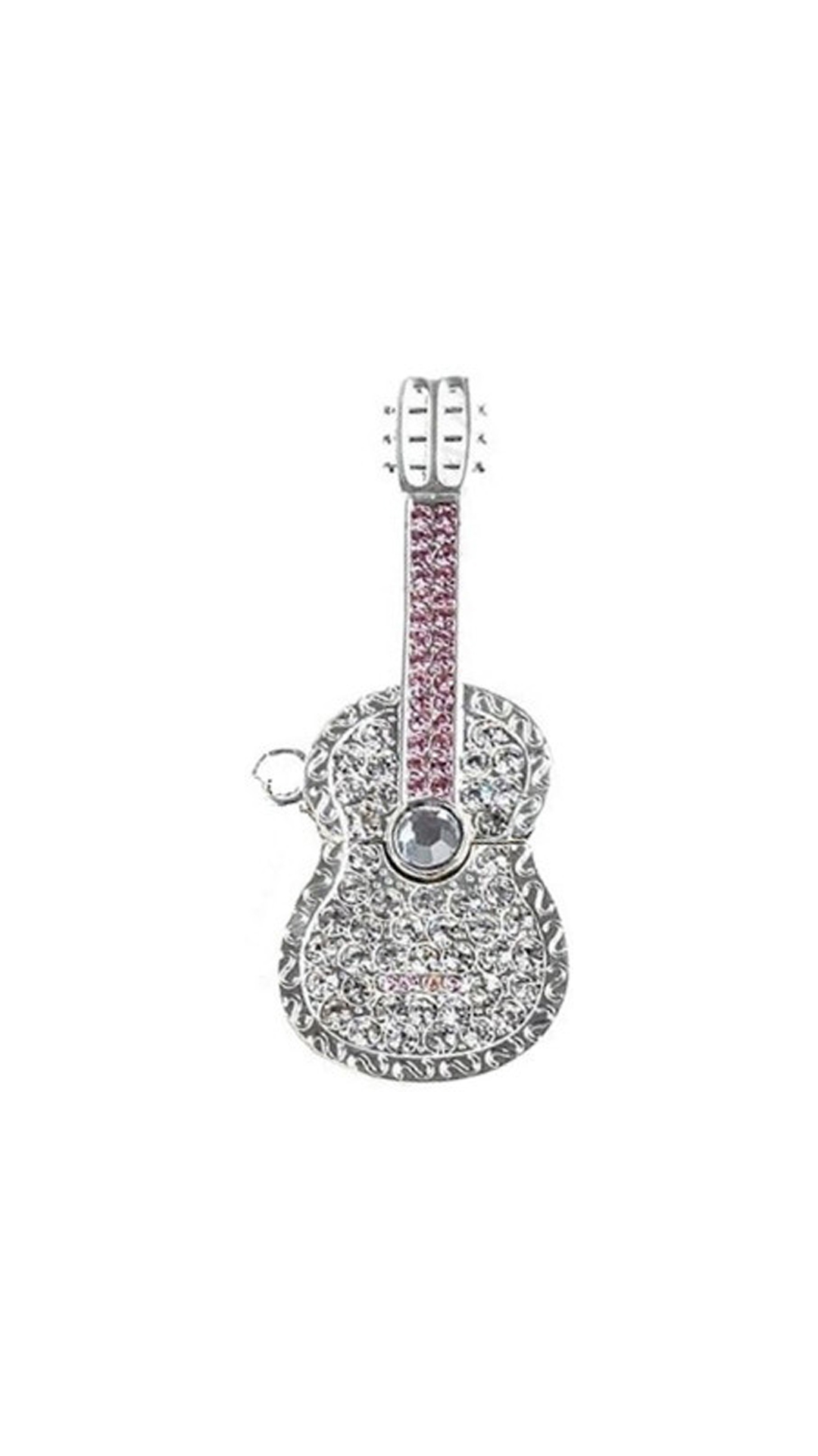 Microware Silver Metal Guitar Shape 16 GB Pen Drive