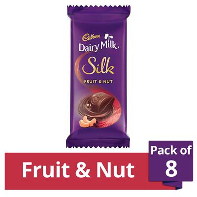 Cadbury Dairy Milk Silk Fruits and Nut Chocolate Bar, 55 gm (Pack of 8)