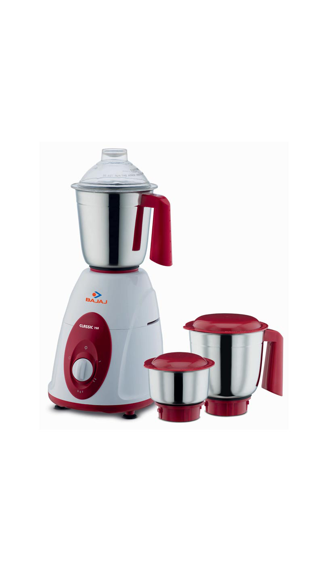 Buy Bajaj Classic 750 W Mixer Grinder (White & Maroon/3 Jars) Online at Low Prices in India