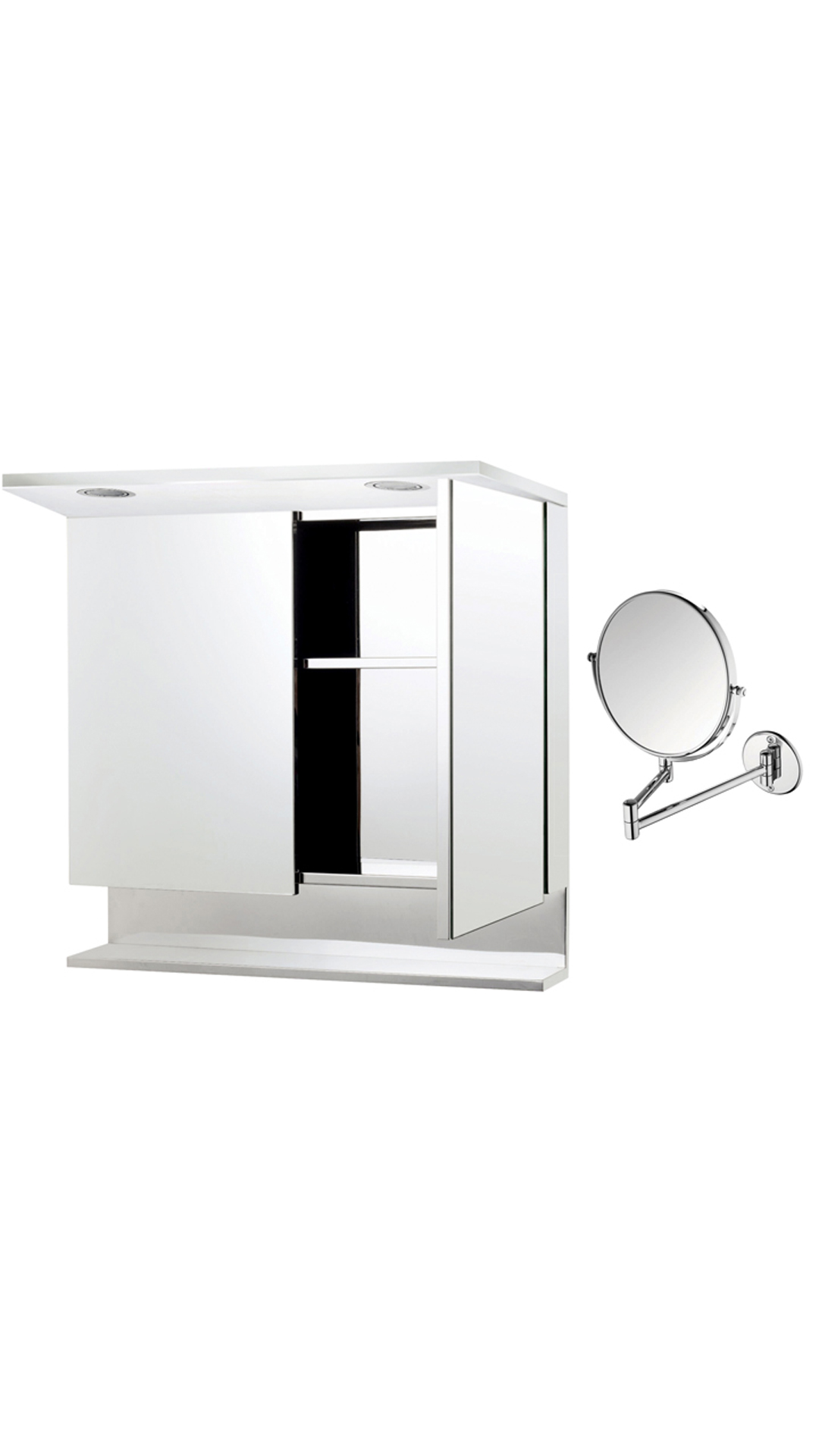 Cipla PlastDoor Cabinet With Led Light And Shaving Mirror