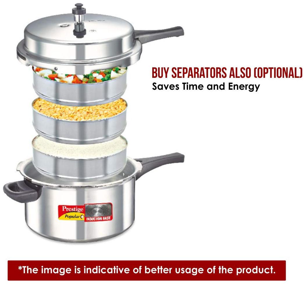 Prestige Popular Plus Induction Base Pressure Cooker 7.5 Litres,-82X