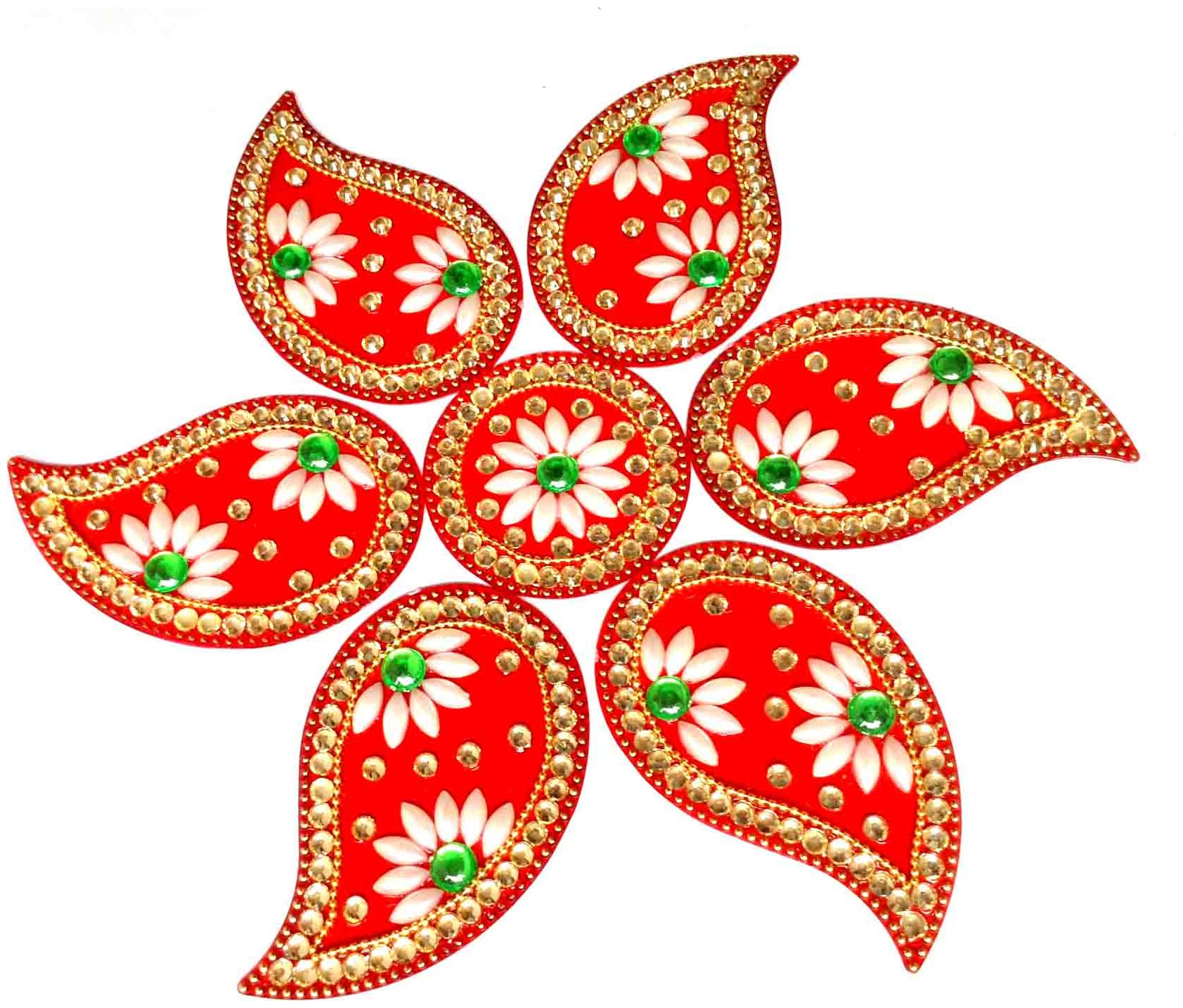 Unique Arts beautiful decorated Big Carry Acrylic Rangoli for Diwali Home De...