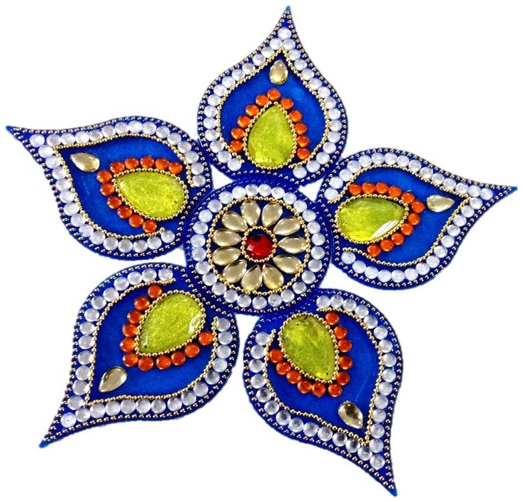 Unique Arts Beautiful multicolor Petals Acrylic Rangoli for Diwali - AR108