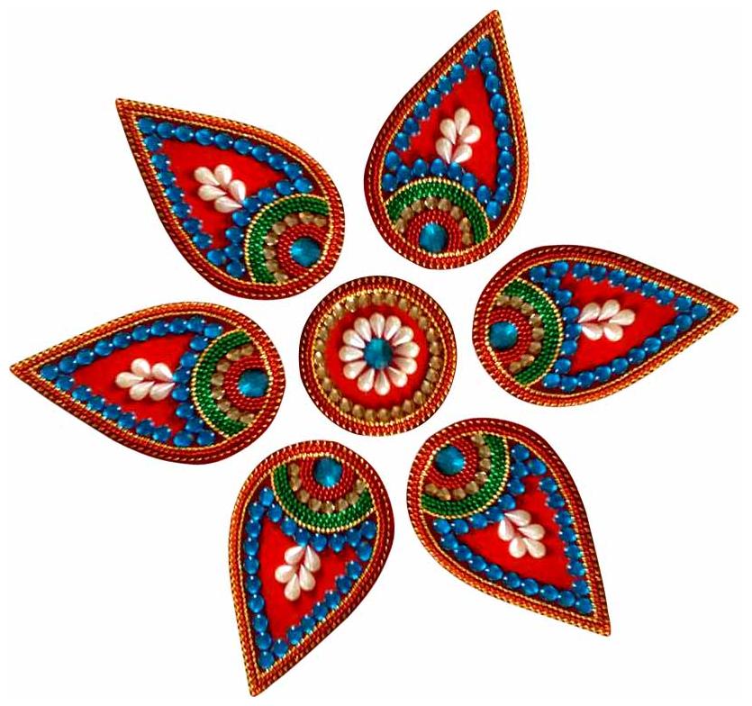 Unique Arts beautiful multicolored leaves round acrylic Rangoli for Home De cor...