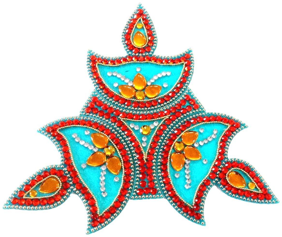 Unique Arts & Interiors attractive 3 diyas Acrylic Rangoli for Diwali -...
