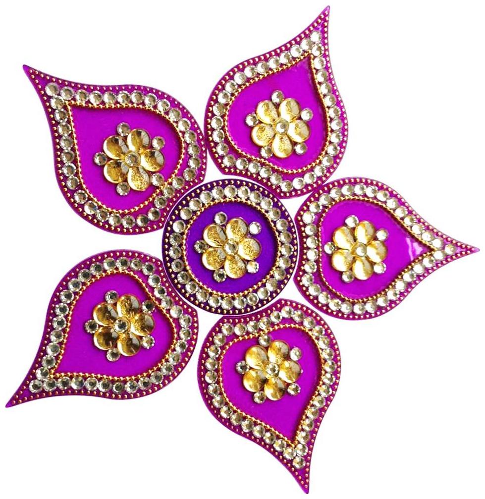 Unique Arts Beautiful multicolor Petals Acrylic Rangoli for Diwali - AR102