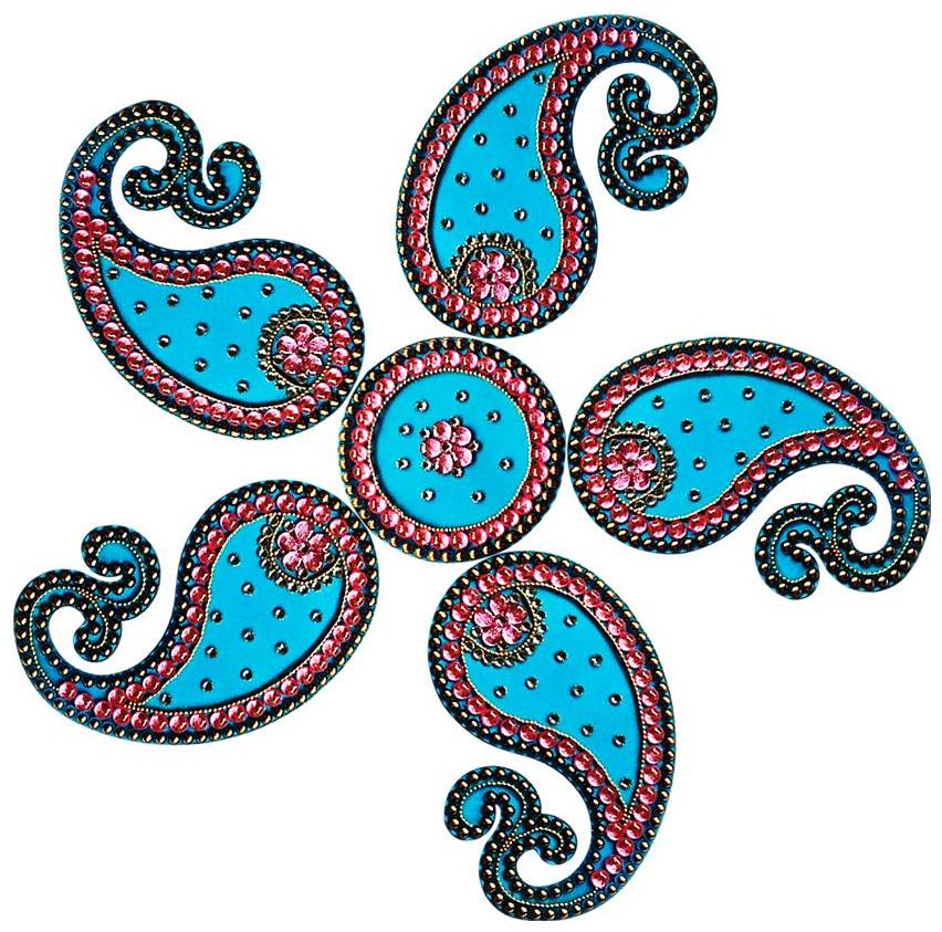 Unique Arts & Interiors Beautiful Big Carry Acrylic Rangoli for Diwali- AR114