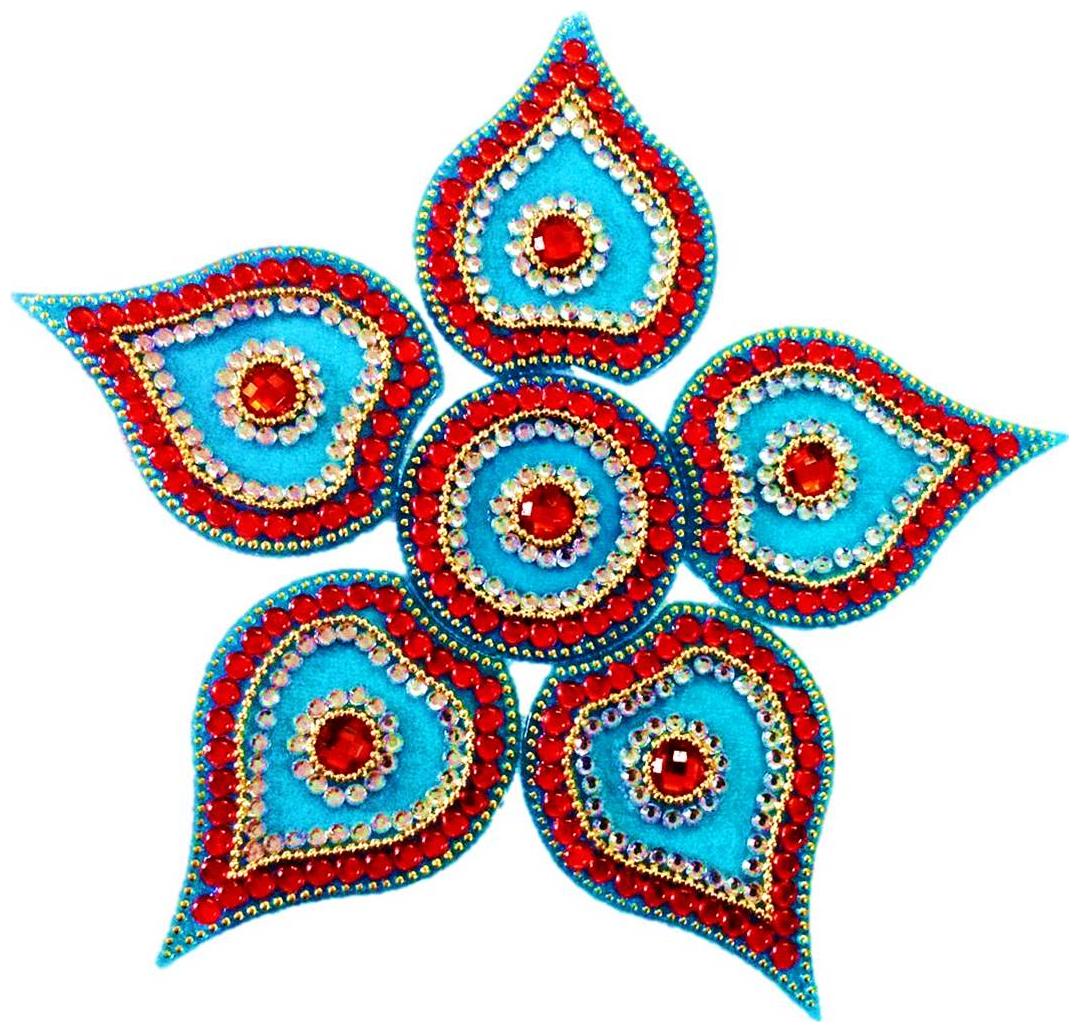 Unique Arts Beautiful multicolor Petals Acrylic Rangoli for Diwali - AR104