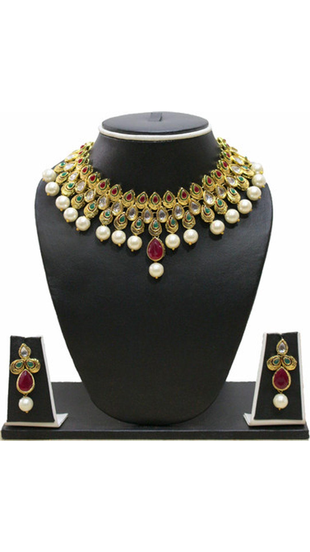 Buy Zaveri Pearls Pearl Drop Necklace Set Online at Low Prices in India ...