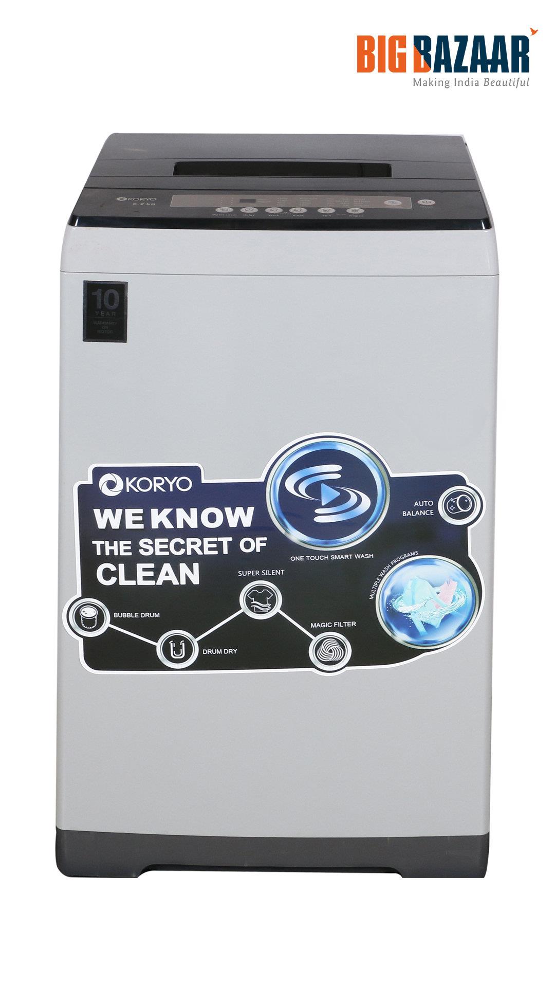 Buy Koryo 6.2 kg Fully Automatic Top Load Washing Machine (KWM6218TL