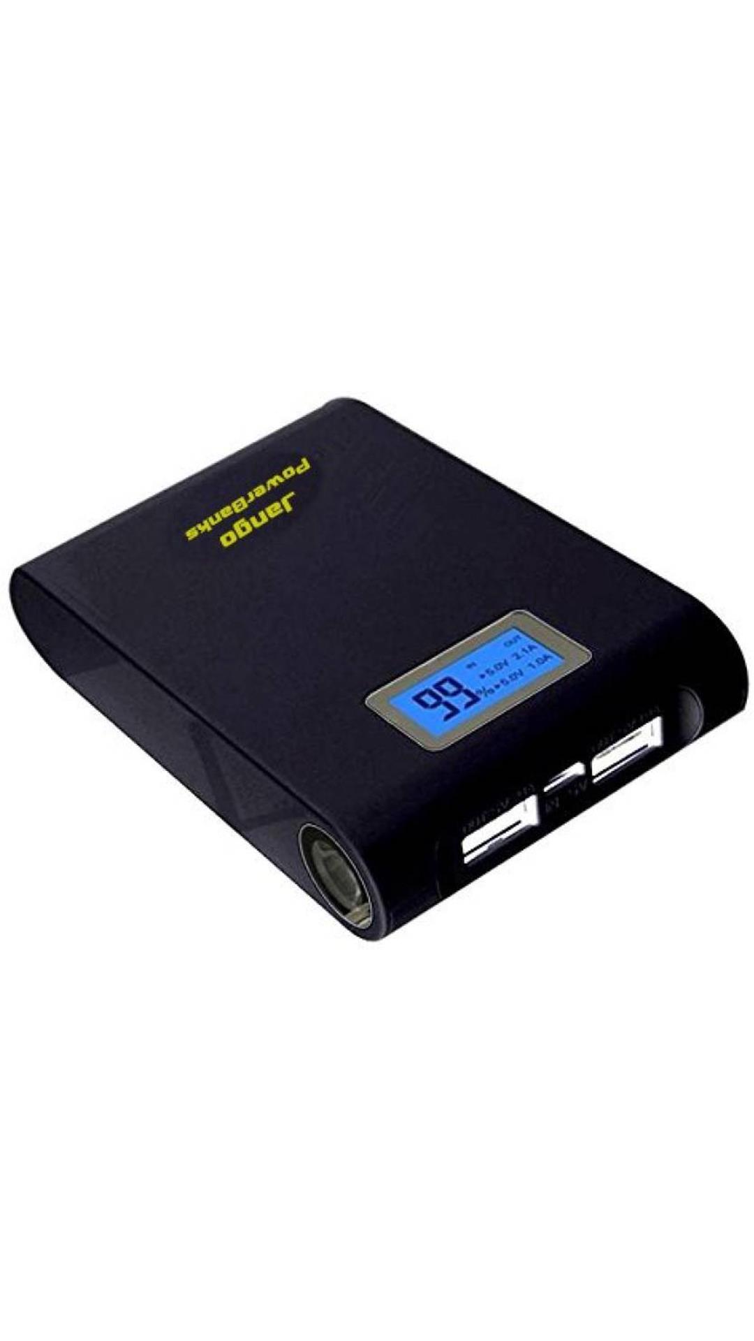 Jango P-12000 Rapid Charge With Digital Indicators & Dual USB 12000 mAh Power Bank  (Black)