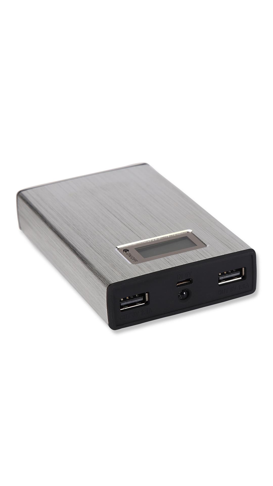 Maxxlite 10000 mAh Dual USB Port LCD Display Power Bank with LED Tourch (Assorted)