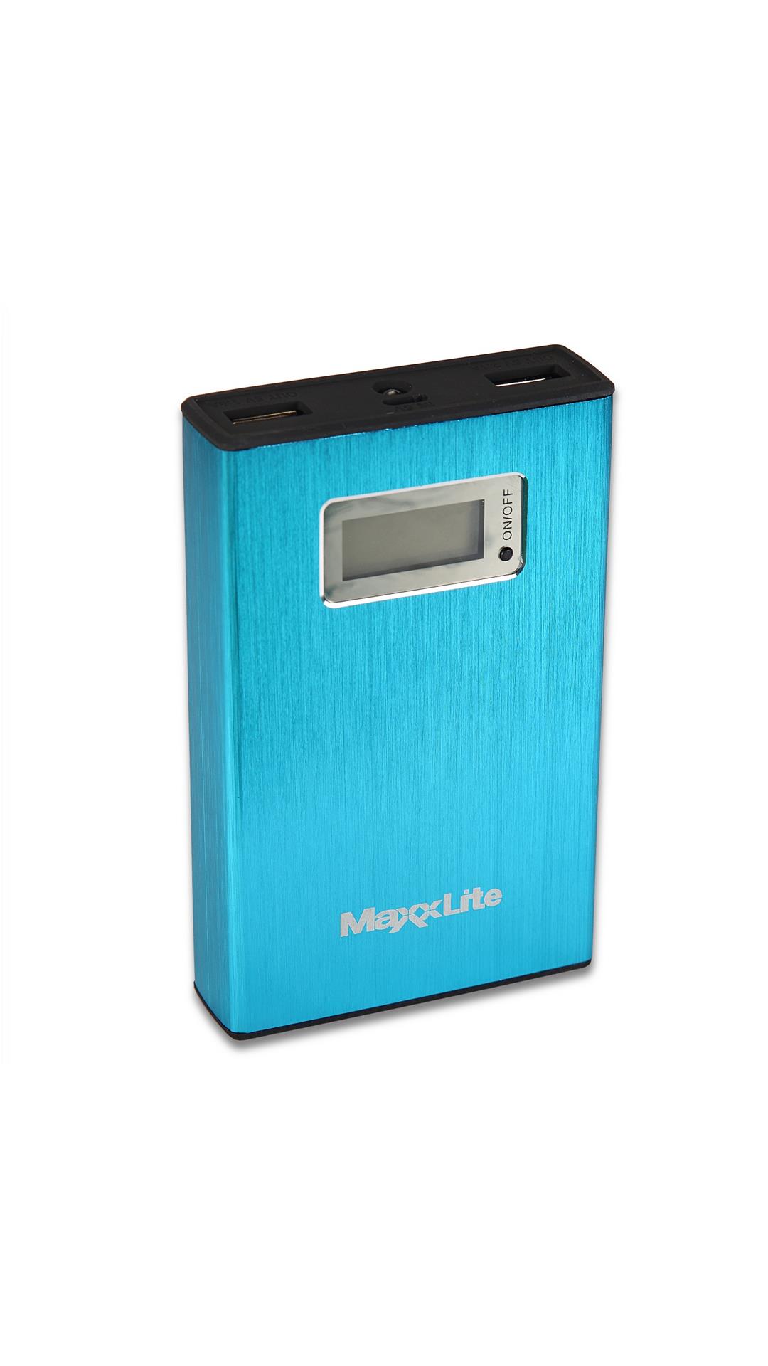 Maxxlite 10000 mAh Dual USB Port LCD Display Power Bank with LED Tourch (Assorted)