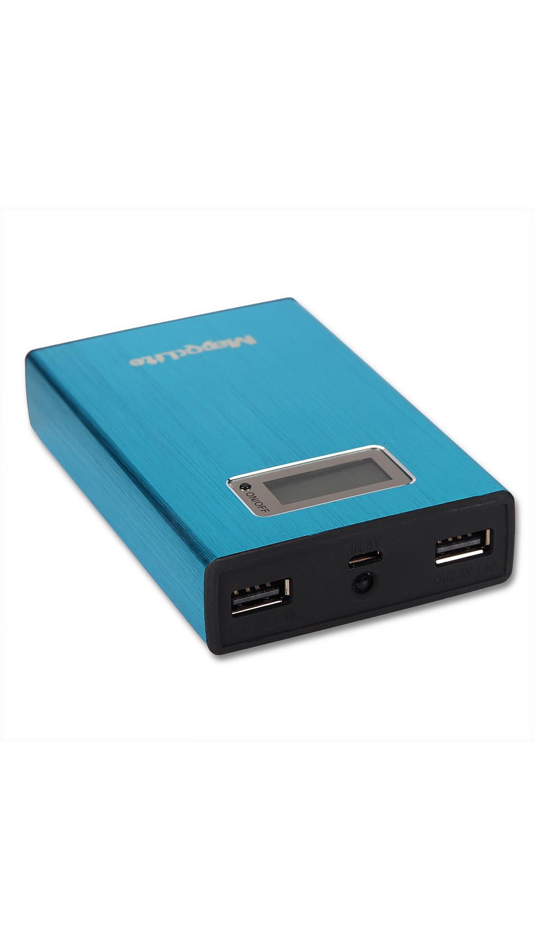 Maxxlite 10000 mAh Dual USB Port LCD Display Power Bank with LED Tourch (Assorted)