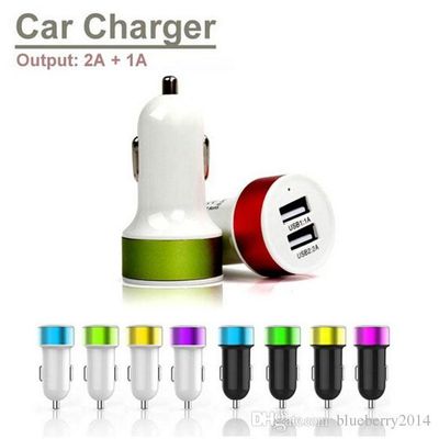 Pinnaclz Dual USB Car Charger 2.1 Amp and 1 Amp ports (Assorted Colour)