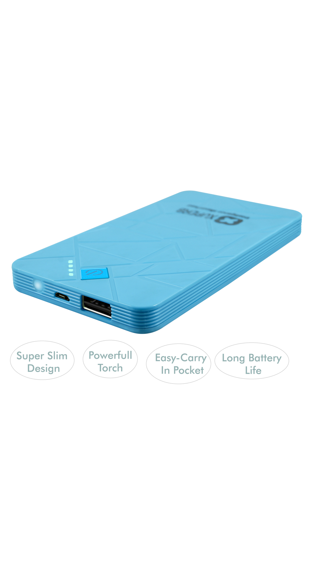 Xuperb (POLY-SLATE-50) 5000 mAh Power Bank (Blue)