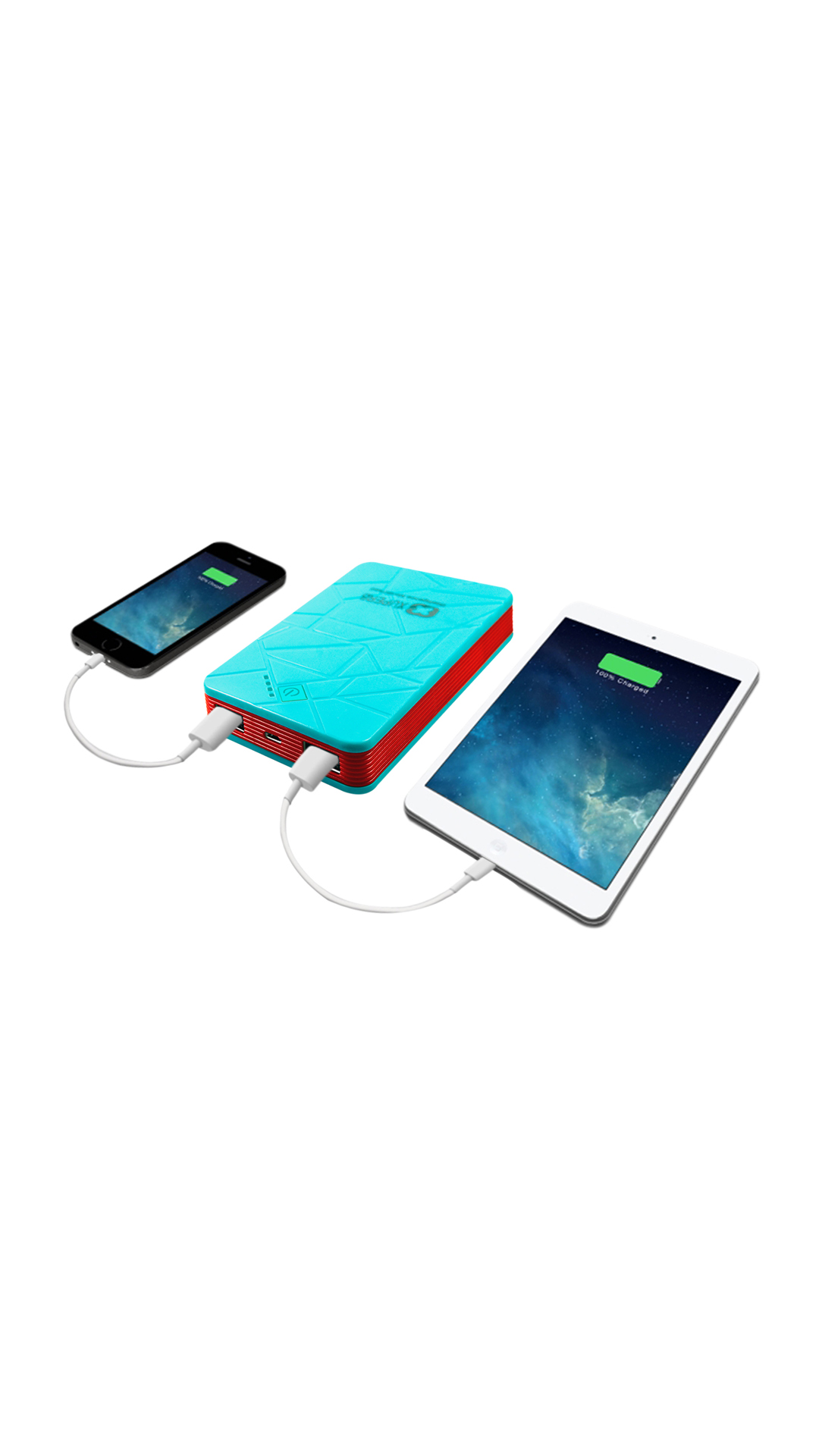Xuperb (POLY-SLATE-100) 10000 mAh Power Bank (Sea Blue & Red)