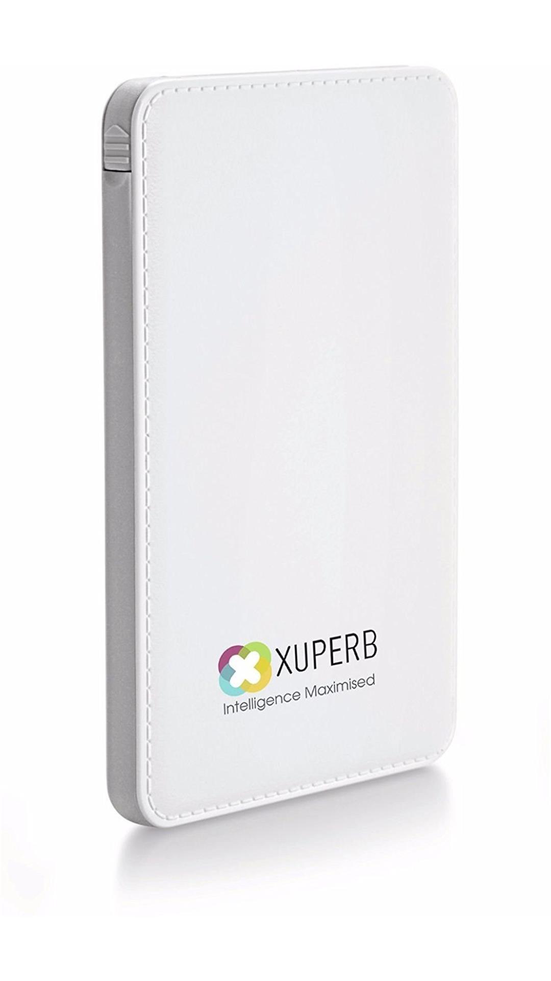 Xuperb (Slimy-60) 6000 mAh Polymer Power Bank With Dual Charging Port (White)