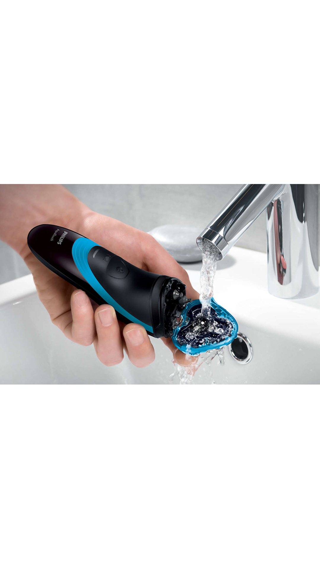 Philips AT756 Shaver For Men (Black & Blue)