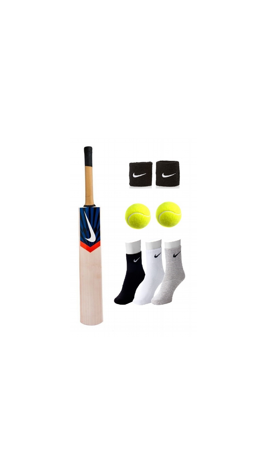 Combo of Nike (Replica) Kashmir Willow Tennis Cricket Bat - Full Size