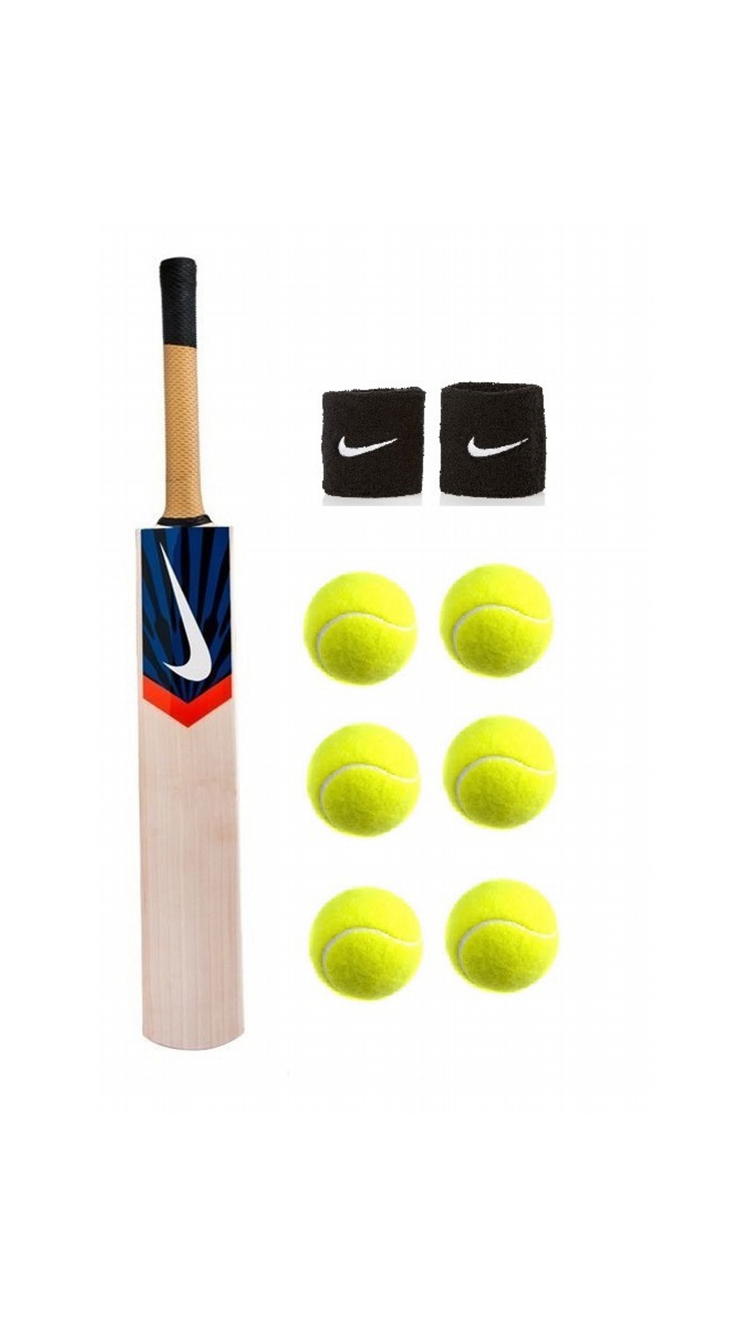 Combo of Nike (Replica) Kashmir Willow Tennis Cricket Bat - Full Size