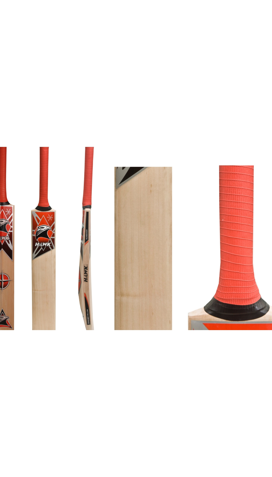 Hawk Runmaker Kashmir Willow Cricket  Bat (Short Handle, 1100-1125 g) 
