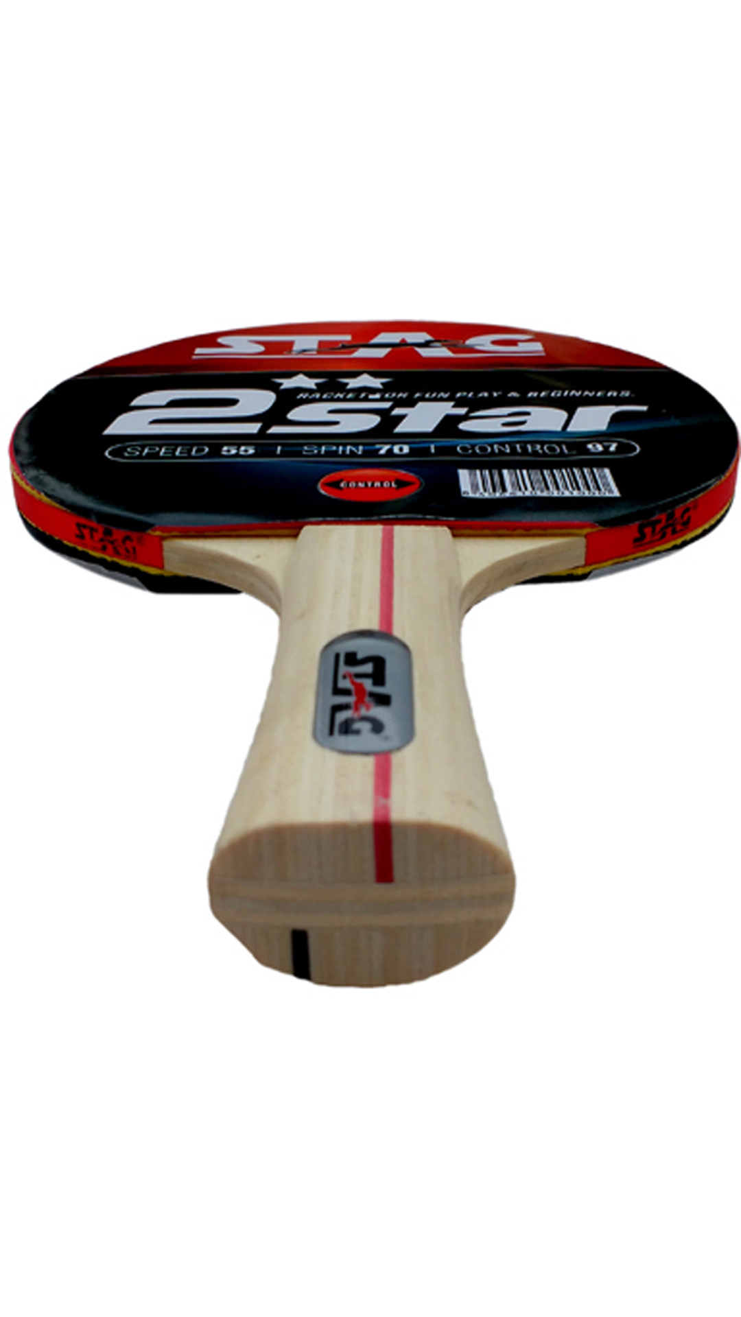 Stag 2 Star Table Tennis Racquet-Black And Red