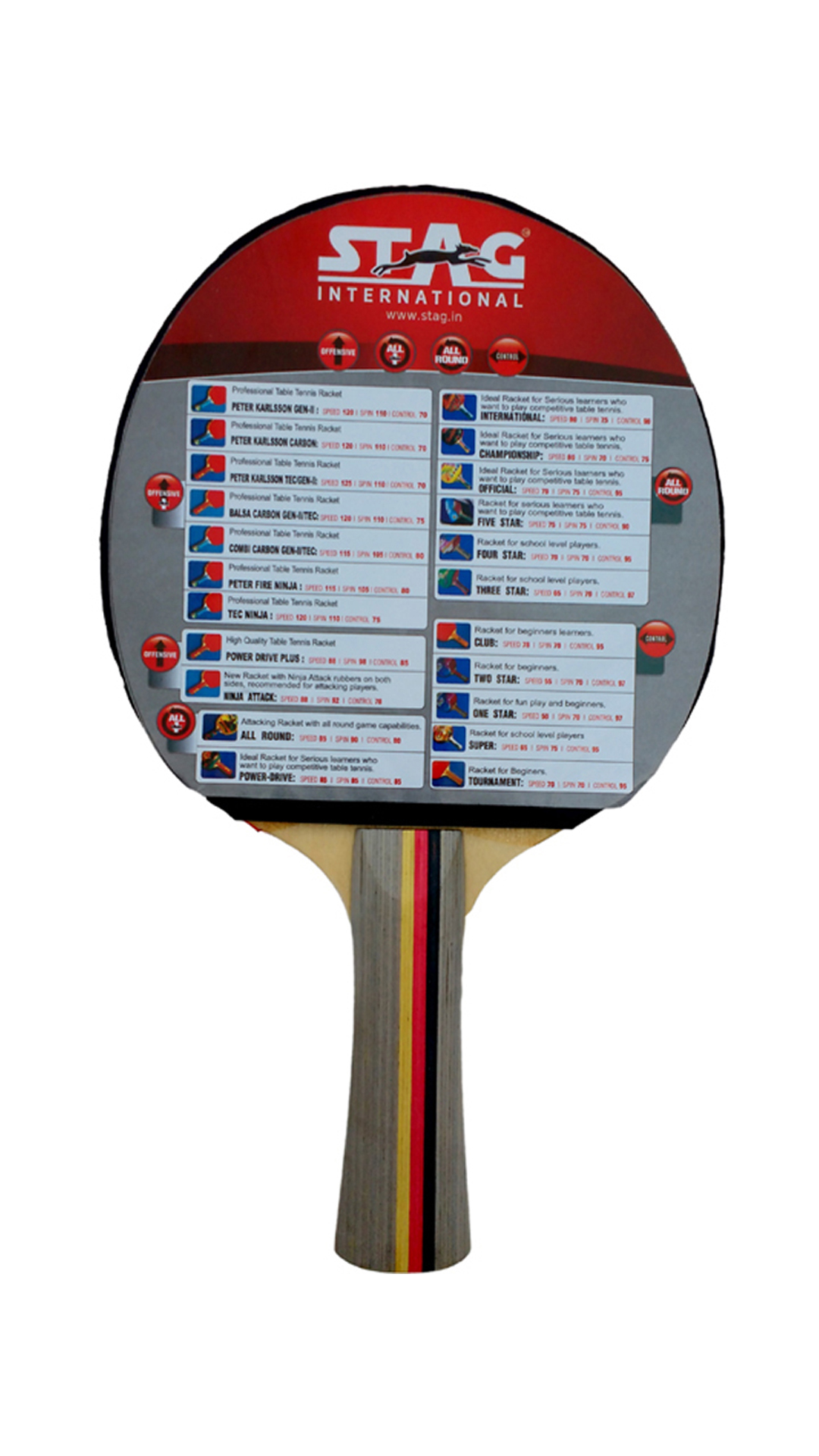 Stag 4 Star Table Tennis Racquet (Weight - 70 g) 