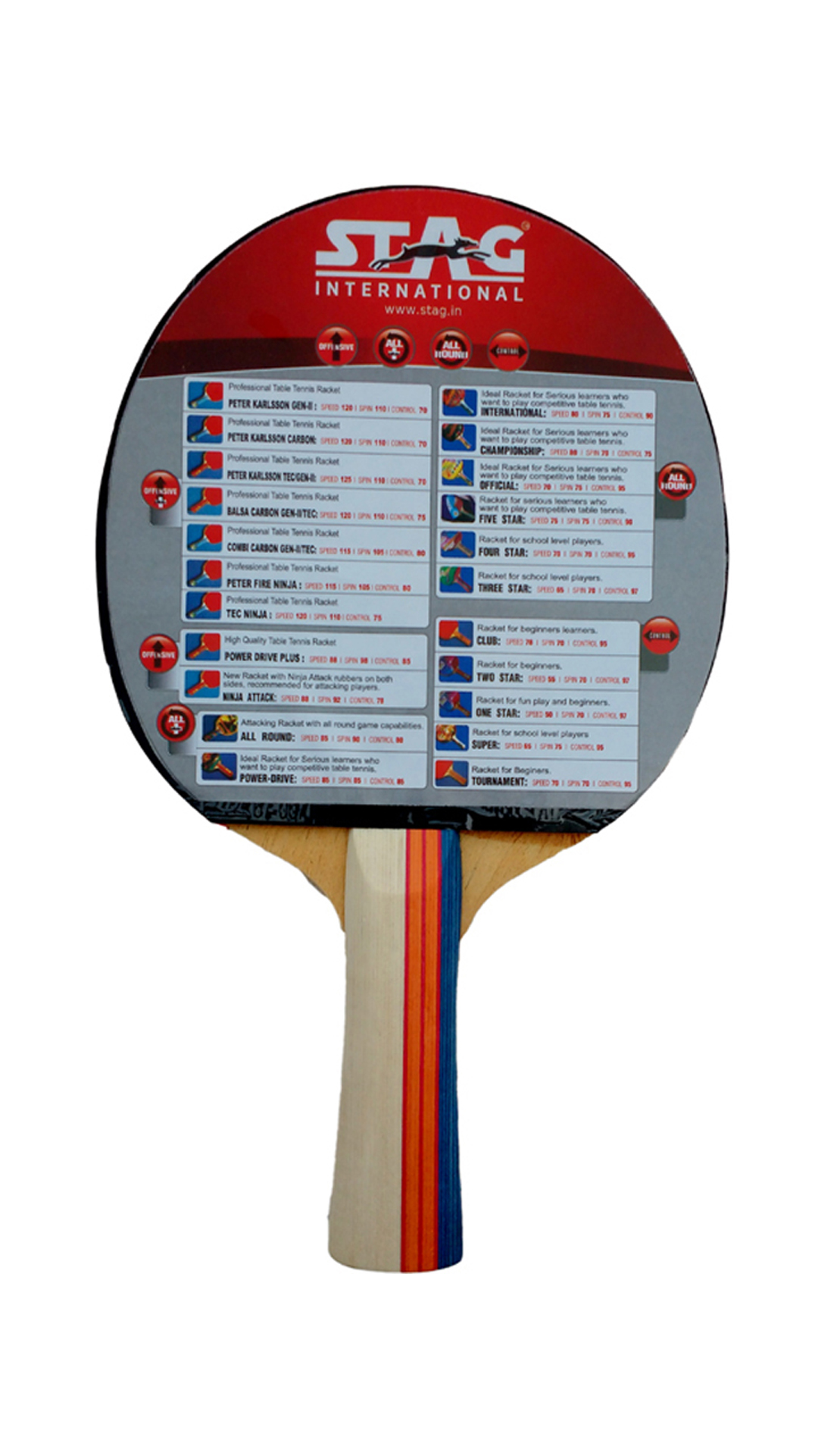 Stag Official Table Tennis Racquet (Weight - 84 g) 