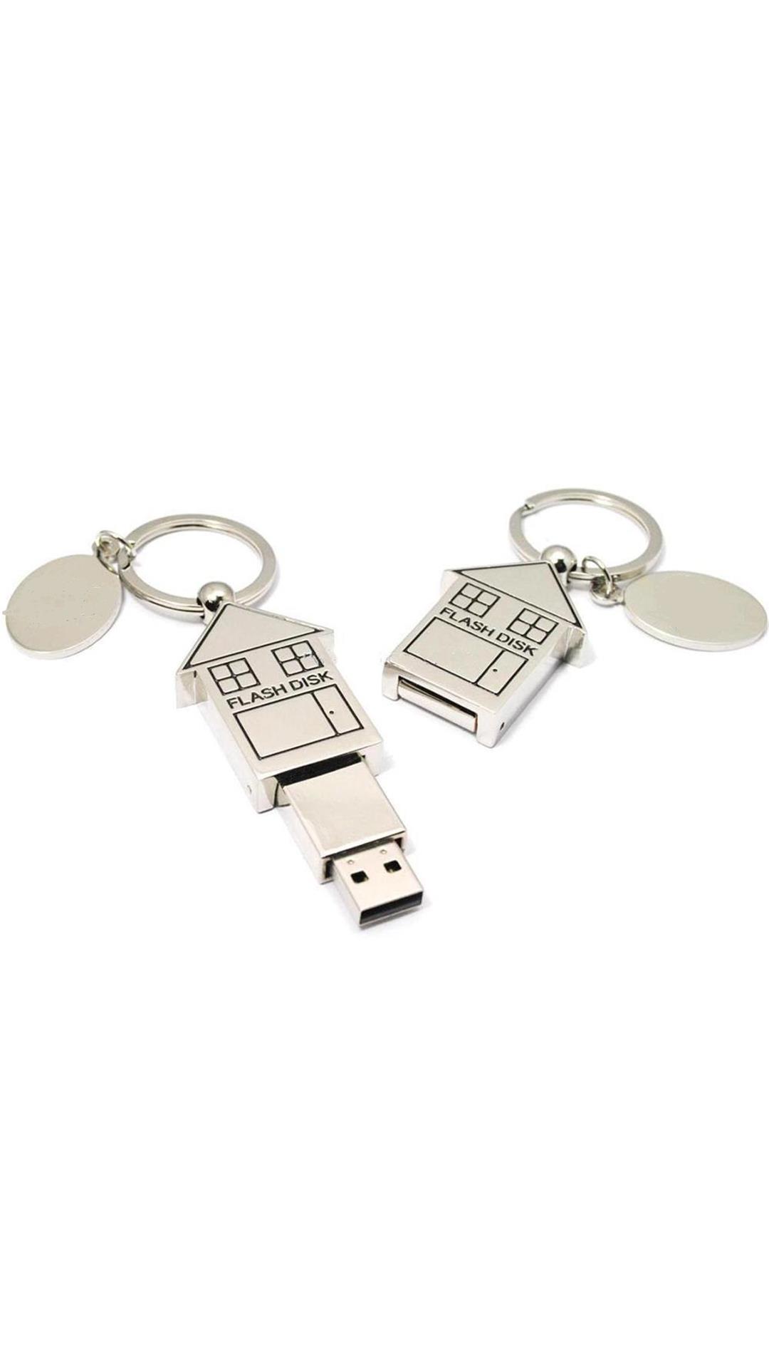 eShop Metal Home Shape Designer 4 GB  Pen Drive (Silver) 