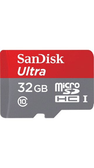 SanDisk Ultra 32GB MicroSDHC Class 10 (80MB/s) UHS-1 Memory Card (With Adapter)