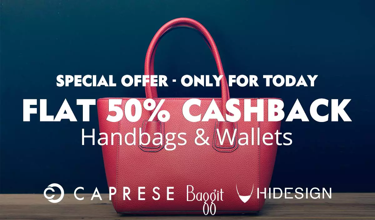 Handbags & Wallet: Flat 50% Cashback